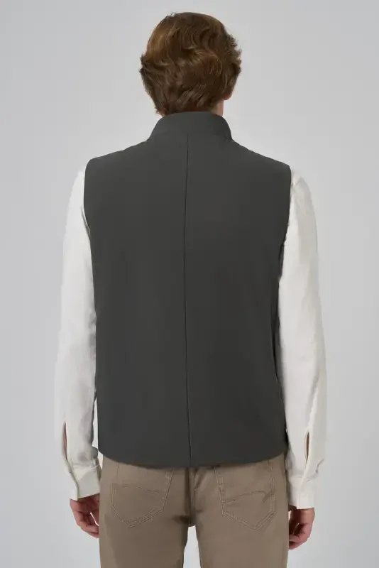 Modazone Men's Khaki Polyamide Sports Hidden Pocket Zippered Vest - 5