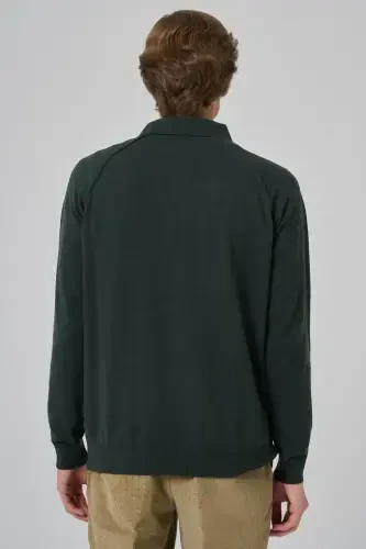 Modazone Men's Khaki Trend Core Spun Polo Collar Dynamic Fit Relaxed Fit Knitwear - 5