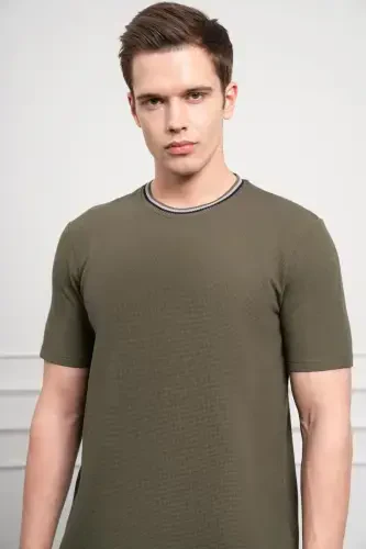 Modazone Men's Khaki Trend Crew Neck Dynamic Fit T-Shirt - 4