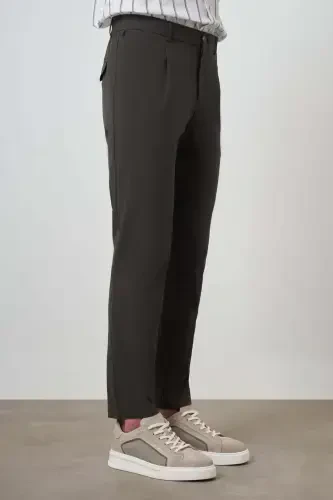 Modazone Men's Khaki Trendy Slim Fit Full Elastic Waist Trousers - 3
