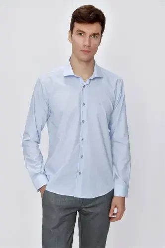 Modazone Men's L. BLUE Basic Slim Fit Shirt - 1