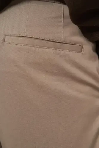 Modazone Men's LIGHT BROWN Cotton Side Pocket Slim Fit Chino Pants - 4