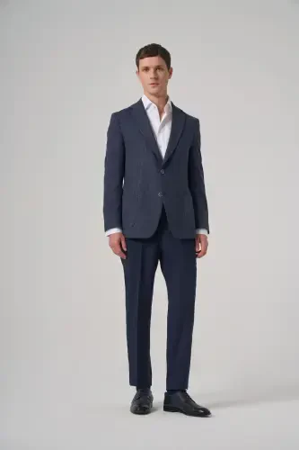 Modazone Men's Marine Polyviscose Trendy Patterned Dynamic Fit Mono Collar Jacket - 4