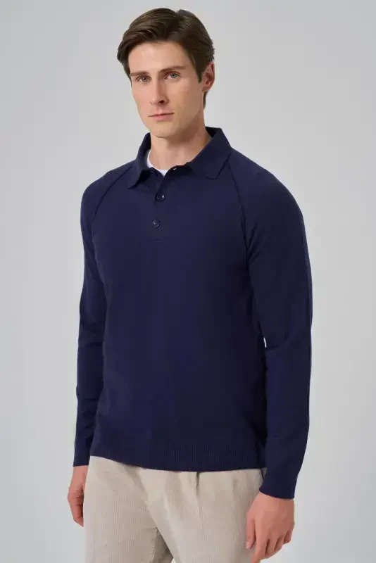 Modazone Men's Marine Trend Core Spun Polo Collar Dynamic Fit Comfort Fit Knitted T-shirt - 1