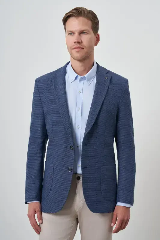 Modazone Men's Marine Woven Dynamic Fit Mono Collar Jacket - 1