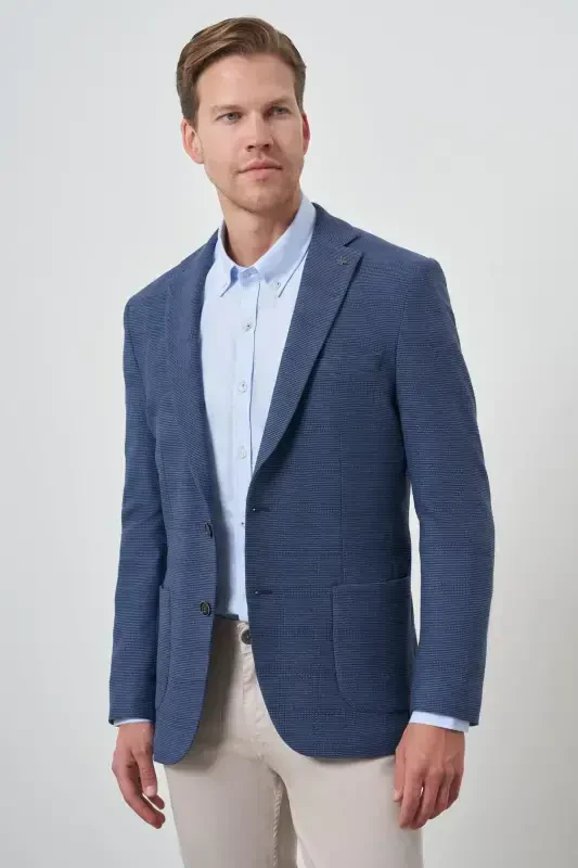 Modazone Men's Marine Woven Dynamic Fit Mono Collar Jacket - 4