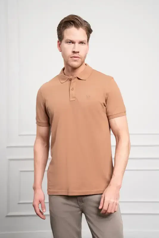 Modazone Men's Mink Basic Polo Collar Dynamic Fit T-Shirt - 3