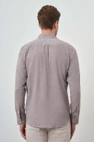 Modazone Men's Mink Linen Trend Dynamic Fit Button-Down Collar Shirt - 4