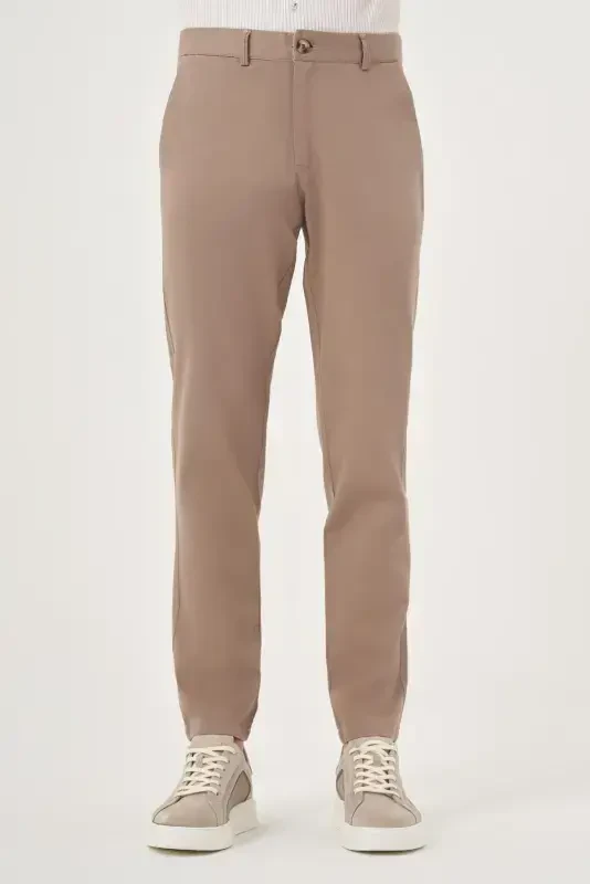 Modazone Men's Mink Summer Cotton Side Pocket Slim Fit Chino Pants - MORVEN