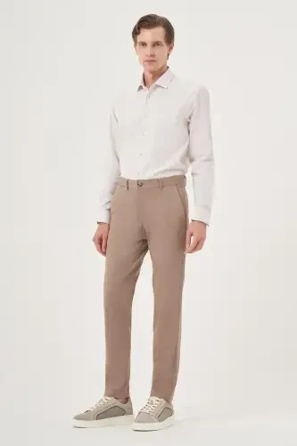 Modazone Men's Mink Summer Cotton Side Pocket Slim Fit Chino Pants - 5