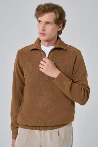 Modazone Men's Mink Trend Crew Neck Dynamic Fit Comfort Fit Knitted Sweater - 2