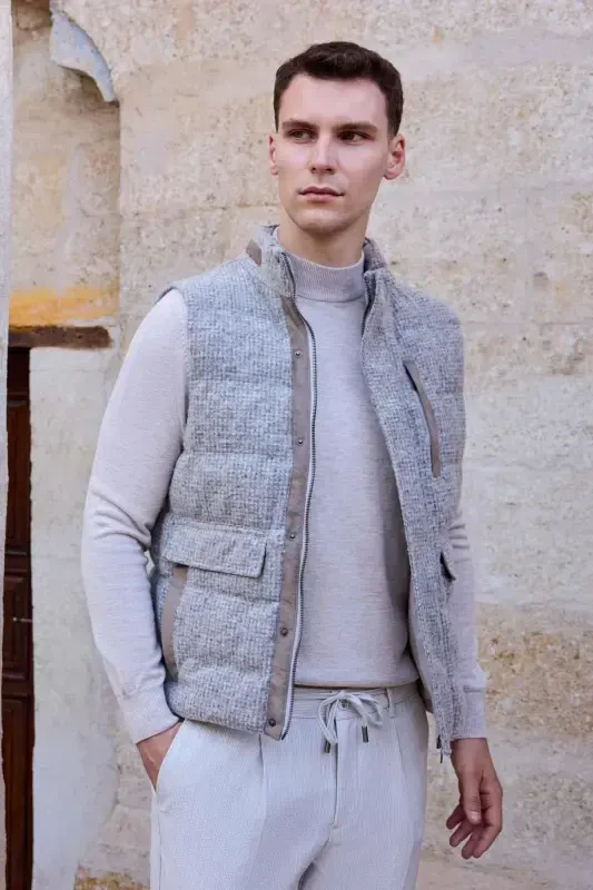 Modazone Men's Mink Trend Wool Dynamic Fit Padded Vest - 1