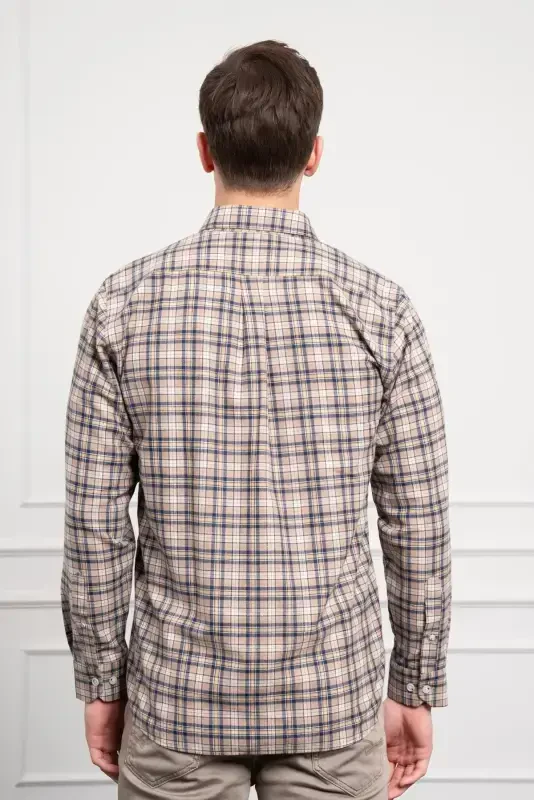 Modazone Men's Mink Winter Buttoned Collar Regular Fit Shirt - 5