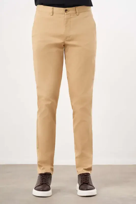 Modazone Men's Mustard Yellow Seasonal Cotton Side Pocket Slim Fit Chino Trousers - 1