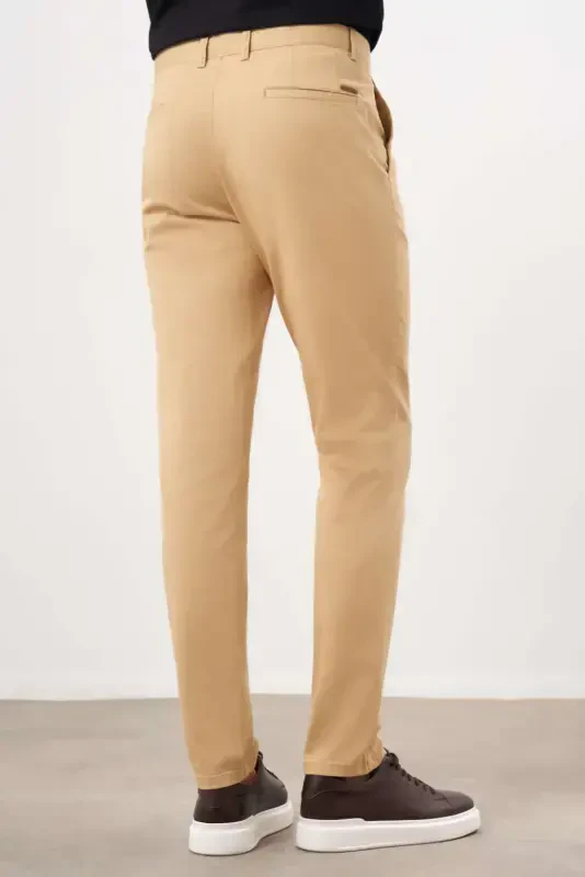 Modazone Men's Mustard Yellow Seasonal Cotton Side Pocket Slim Fit Chino Trousers - 3