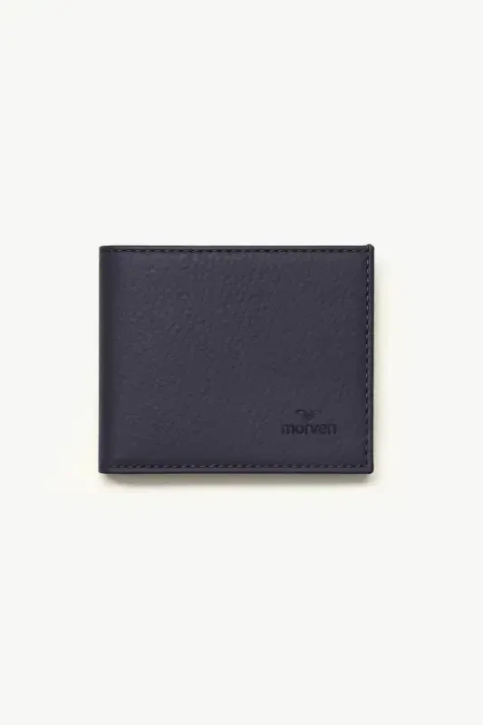 Modazone Men's Navy Blue Basic 100% Leather Wallet - MORVEN