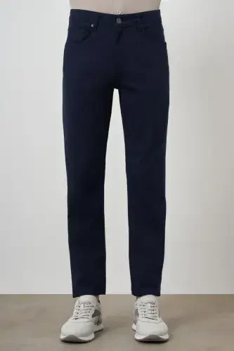 Modazone Men's Navy Blue Cotton 5 Pocket Dynamic Fit Jean Denim Pants - 1