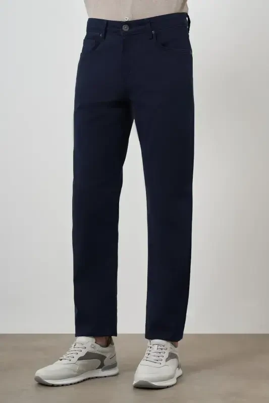 Modazone Men's Navy Blue Cotton 5 Pocket Dynamic Fit Jean Denim Pants - 3