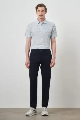 Modazone Men's Navy Blue Cotton 5 Pocket Slim Fit Jean Denim Pants - MORVEN (1)