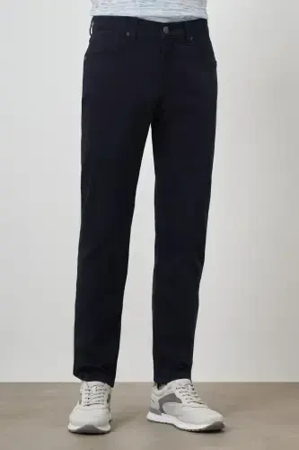 Modazone Men's Navy Blue Cotton 5 Pocket Slim Fit Jean Denim Pants - 4