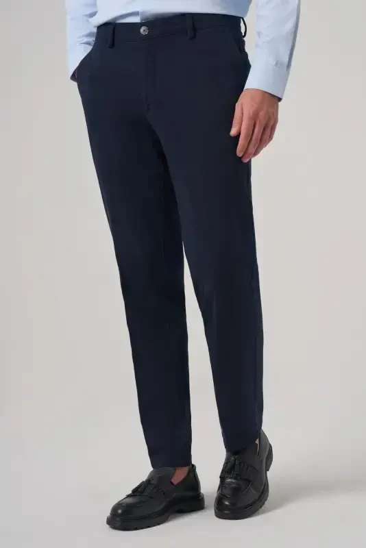 Modazone Men's Navy Blue Cotton Trend Dynamic Fit Chino Pants - 1