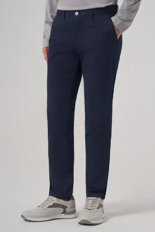 Modazone Men's Navy Blue Cotton Trend Slim Fit Chino Pants - 2