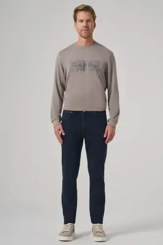 Modazone Men's Navy Blue Denim 5 Pocket Slim Fit Jean Denim Pants - 3