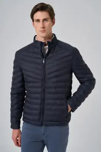 Modazone Men's Navy Blue Polyester Short Quilted Jacket - 3