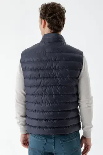 Modazone Men's Navy Blue Polyester Snap Fastener Quilted Vest - 7