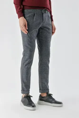 Modazone Men's Navy Blue Polyviscose Trend Drawstring Jogger Slim Fit Sports Pants - 2