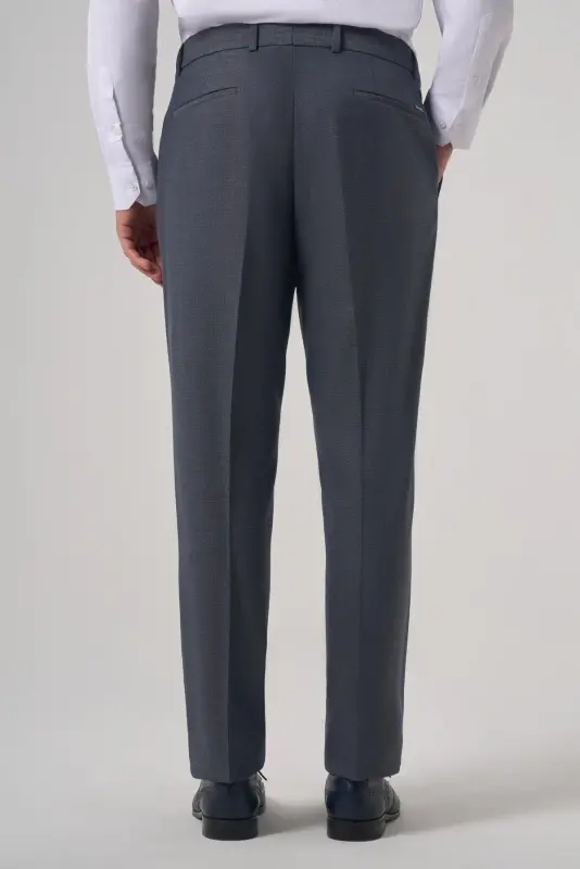 Modazone Men's Navy Blue Polyviscose Trendy Patterned Dynamic Fit Trousers - 5
