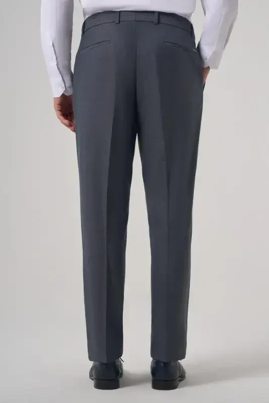 Modazone Men's Navy Blue Polyviscose Trendy Patterned Dynamic Fit Trousers - 5