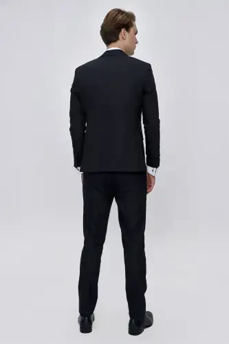 Modazone Men's Navy Blue Santos Detachable Collar Slim Fit Groom Suit - 2