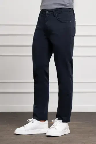 Modazone Men's Navy Blue Seasonal Cotton 5 Pocket Dynamic Fit Jean Pants - 2