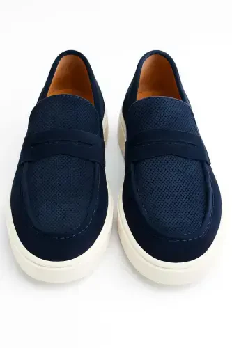 Modazone Men's Navy Blue Summer Casual Eva Sole Suede Shoes - MORVEN (1)