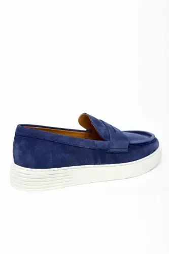 Modazone Men's Navy Blue Summer Casual Eva Sole Suede Shoes - 3