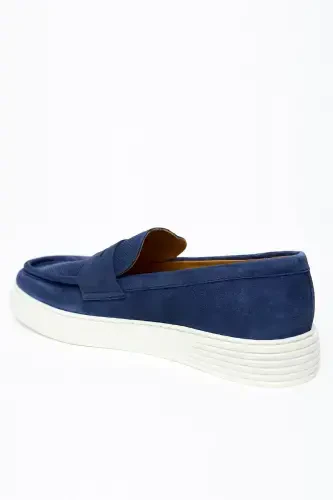 Modazone Men's Navy Blue Summer Casual Eva Sole Suede Shoes - 4