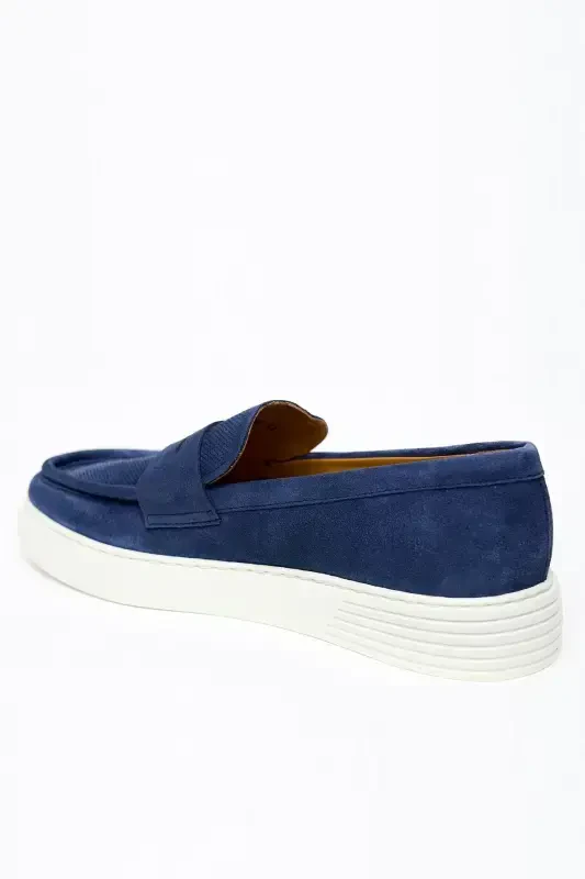 Modazone Men's Navy Blue Summer Casual Eva Sole Suede Shoes - 4