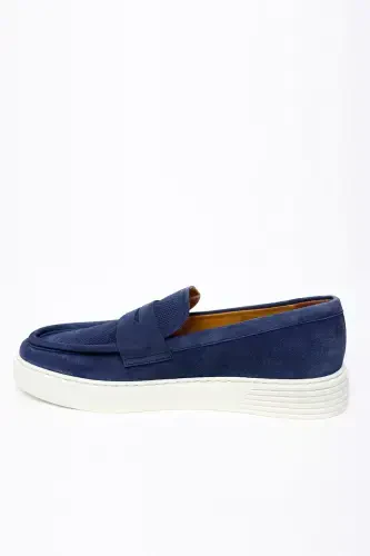 Modazone Men's Navy Blue Summer Casual Eva Sole Suede Shoes - 5
