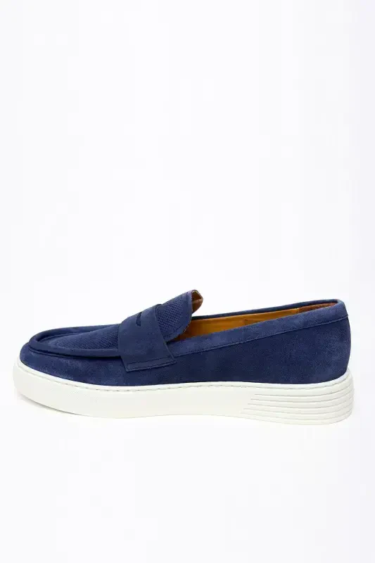 Modazone Men's Navy Blue Summer Casual Eva Sole Suede Shoes - 5
