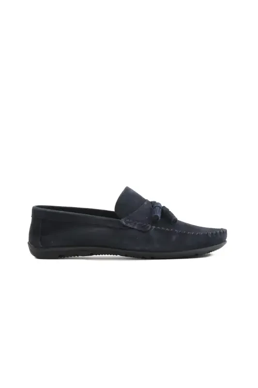 Modazone Men's Navy Blue Summer Casual Suede Shoes - MORVEN