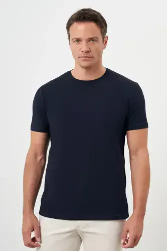 Modazone Men's Navy Blue Trend Polo Collar Classic Regular Fit T-Shirt - 2