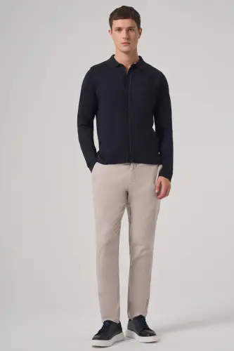 Modazone Men's Navy Blue Trend Polo Collar Shirt Knitwear - 3