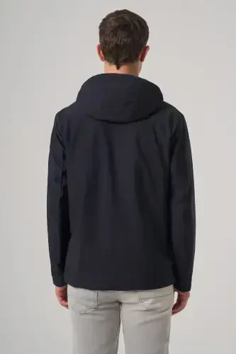 Modazone Men's Navy Blue Trend Reversible Hooded Coat - 6