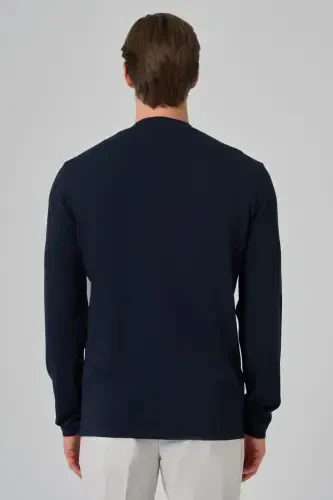 Modazone Men's Navy Blue Trendy Crew Neck Rayon Knitwear - 5