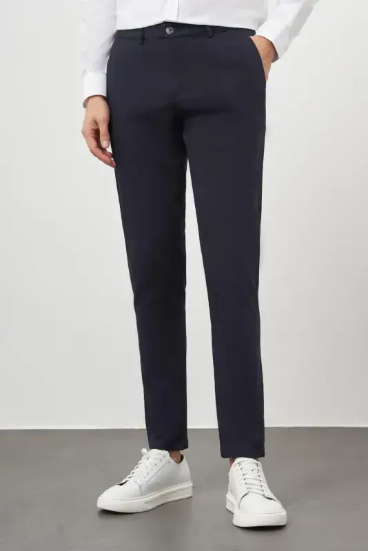 Modazone Men's Navy Chino Slim Fit Trousers - MORVEN