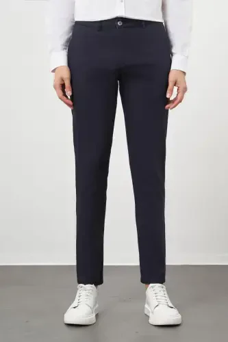 Modazone Men's Navy Chino Slim Fit Trousers - 3