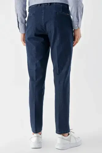 Modazone Men's Navy Cotton Side Pocket Dynamic Fit Chino Pants - 4
