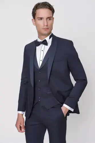 Modazone Men's Navy Santorini Ceromonia Groom Suit - 5