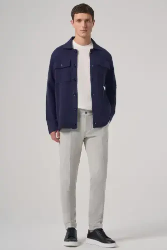 Modazone Men's Navy Trend Hooded Pocketed Buttoned Cardigan - 4